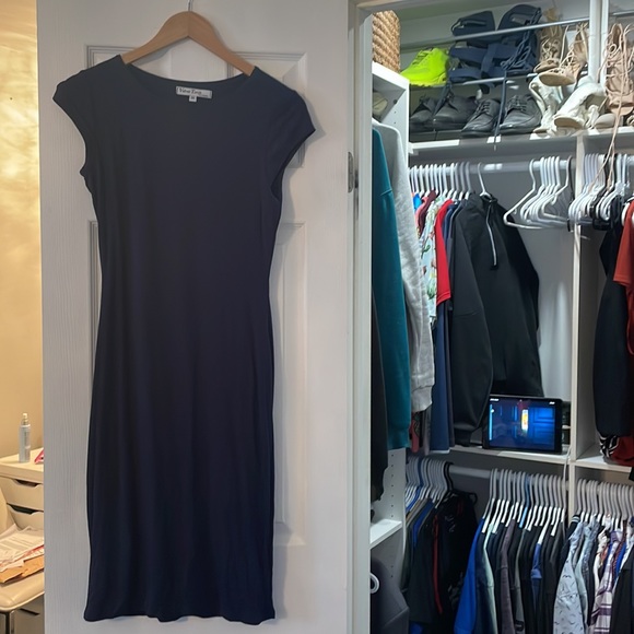 Middi navy blue dress - Picture 2 of 2
